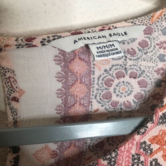 American Eagle tassel boho peasant blouse - Picture 2 of 5